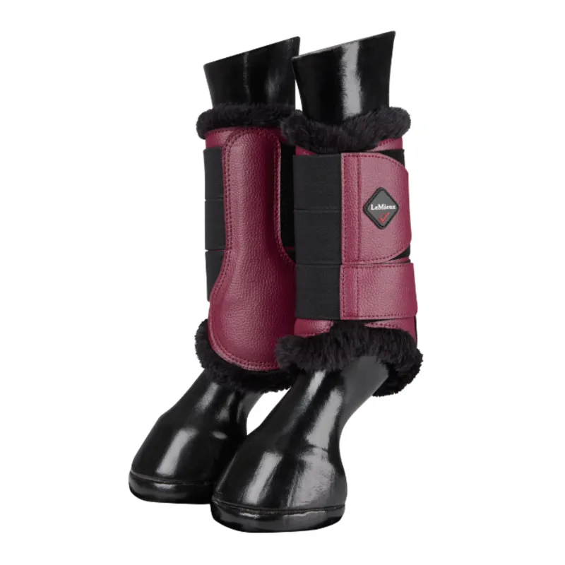 LeMieux Fleece Lined Brushing Boots - Mulberry